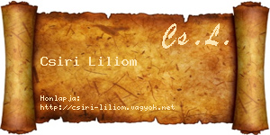 Csiri Liliom névjegykártya